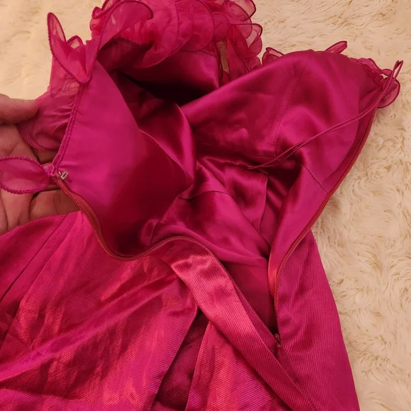 3.1 Phillip Lim Fucshia 1 Shoulder Ruffle Moni Dress Size 6 Small - Picture 2 of 11